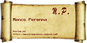 Mencs Perenna névjegykártya